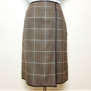 Banana Republic Brown Plaid A-Line Skirt